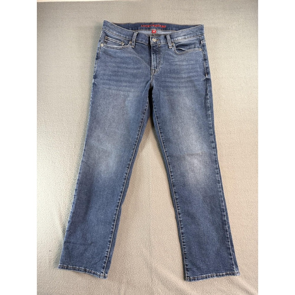 Lucky Brand Sweet Mid Rise Straight Jeans Womens 12 Medium Wash Blue 148261